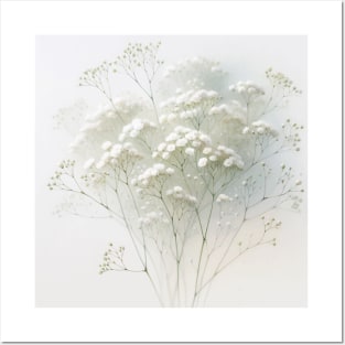 Vibrant Gypsophila Decor - Watercolor Flower Posters and Art